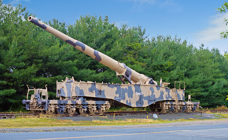 Anzio Annie tal y como está expuesto en el Museo Aberdeen Proving Grounds.